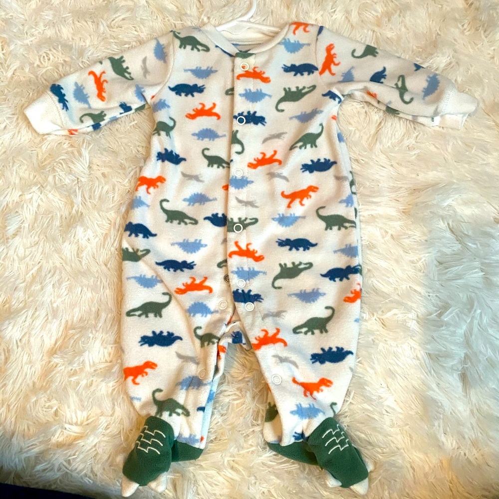 Carters Dino fleece footsie